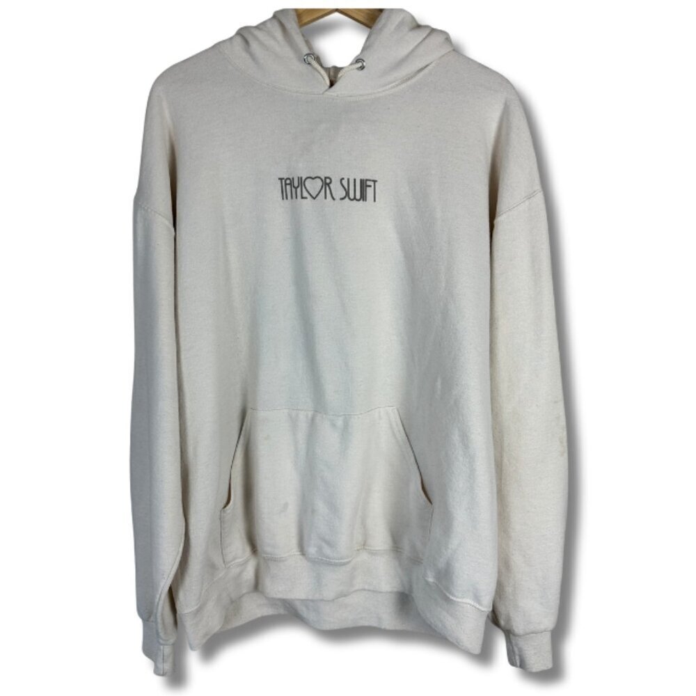 Taylor Swift Eras Tour Heart Hands Womens Large Hoodie Official Merch Cream